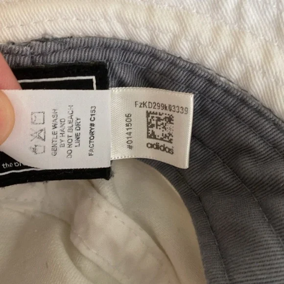 Adidas Unisex Originals Washed Bucket Hat White/Black - Picture 4 of 5